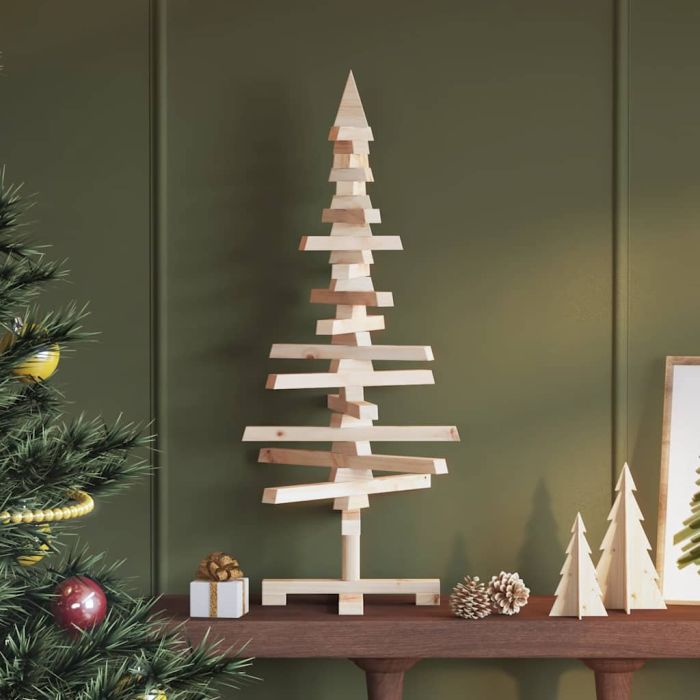 SNOWITH Wooden Christmas Tree for Decoration 90 cm Solid Wood Pine