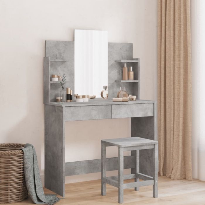 Dressing Table - SEOUL Dresser Concrete Grey 96cm