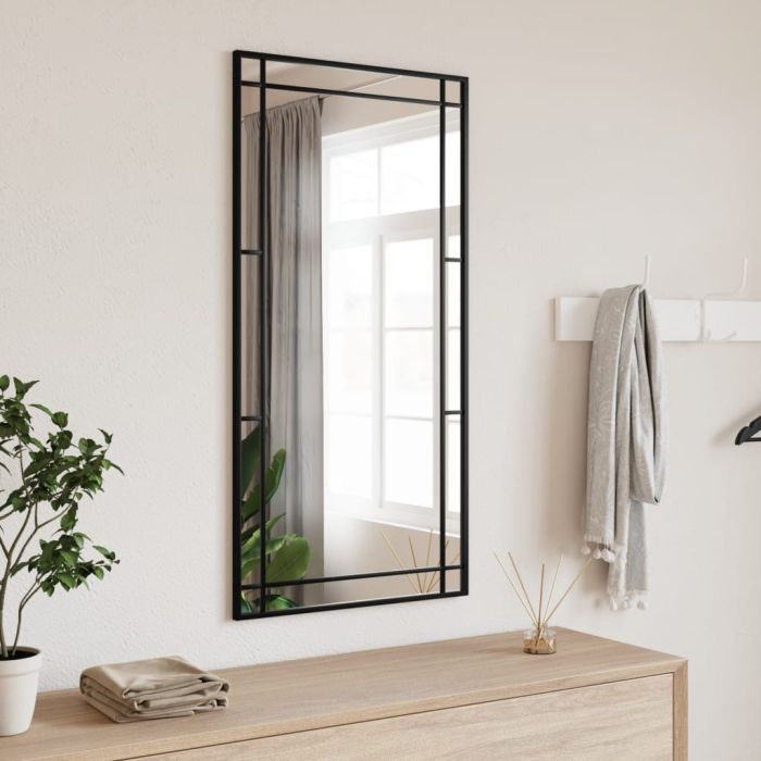 Wall Mirror Black 50x100cm Rectangle Iron