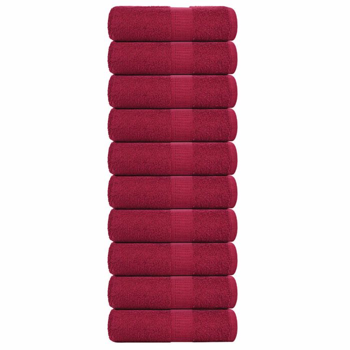 Soap Towels 10 pcs Bordeaux 30x30 cm 360 gsm 100% Cotton