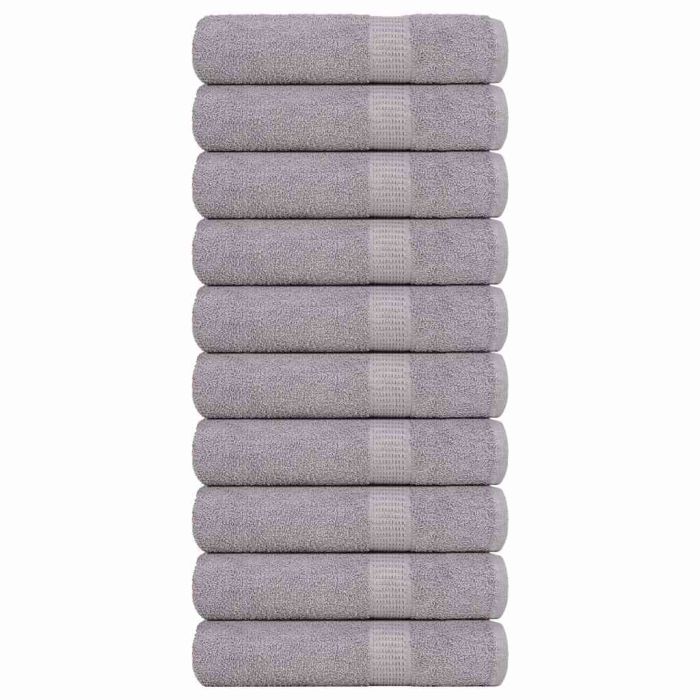 Bath Towels 10 pcs Grey 100x150 cm 360 gsm 100% Cotton
