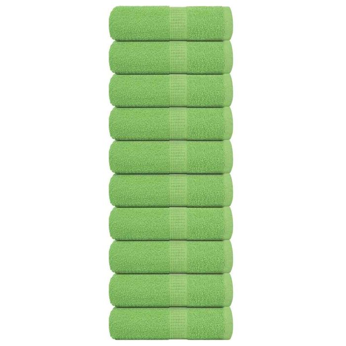 Guest Towels 10 pcs Apple Green 30x50 cm 360 gsm 100% Cotton
