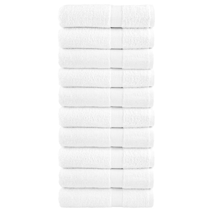 SOLMERE Premium Shower Towels 10Pieces White 70x140cm 600gsm