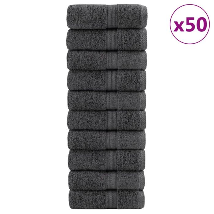 SOLMERE Premium Washcloths 50Pieces Anthracite 15x21cm 600gsm