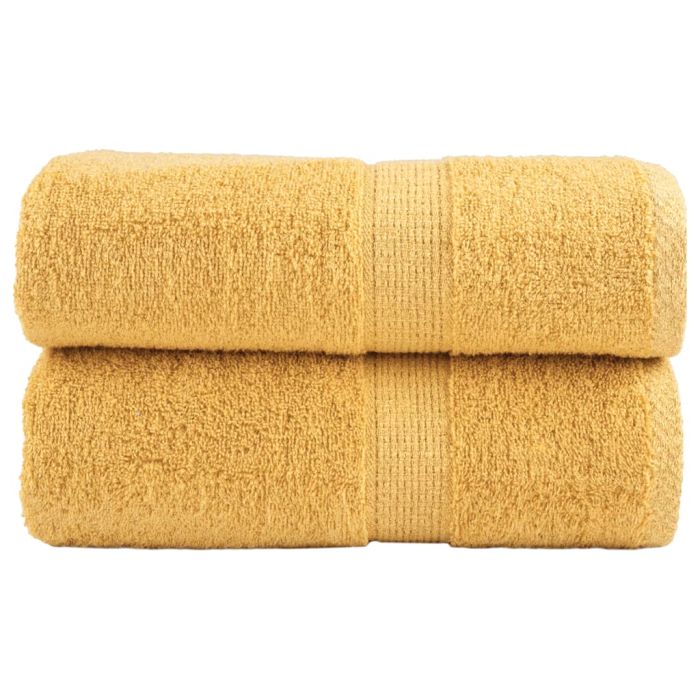 SOLMERE Premium Wash Towels 2Pieces Gold 30x30cm 600gsm