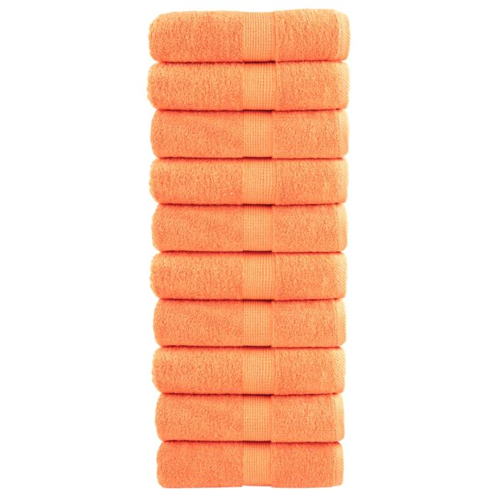 SOLMERE Premium Guest Towels 10 Pieces Orange 30x50 cm 600 gsm