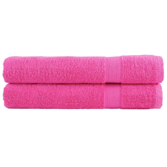 SOLMERE Premium Towels 2 Pieces Pink 100x200 cm 600 gsm