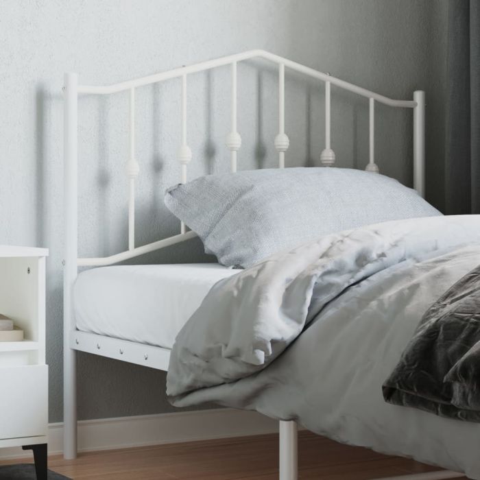 Metal Headboard White 100cm