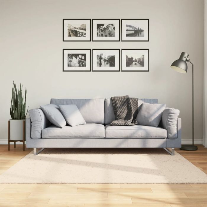 Rug Short Pile Soft and Washable Beige 160x160cm