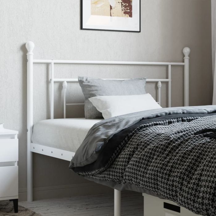 Metal Headboard White 107cm