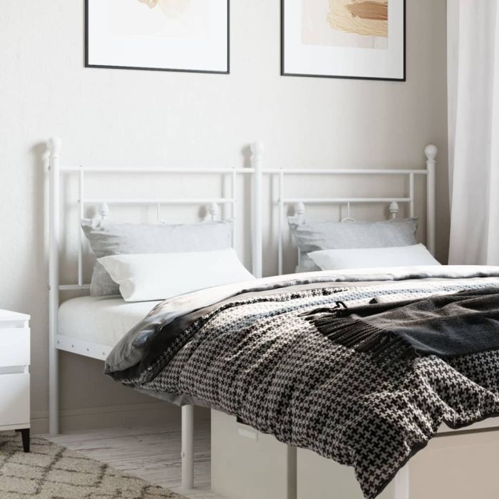 Metal Headboard White 160cm