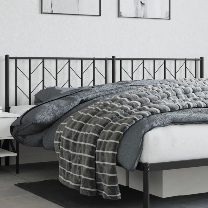 Metal Headboard Black 200cm