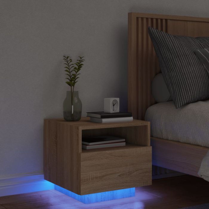 Bedside Table - MIAMI Nightstand Sonoma Oak 40cm