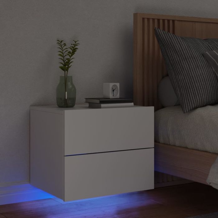 Bedside Table - Jemi Ben Nightstand White 50cm