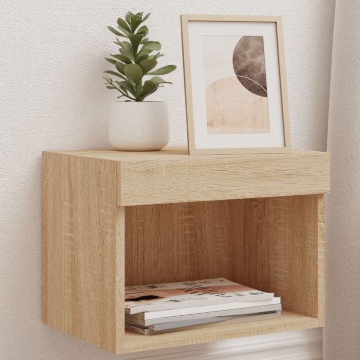 Bedside Table - Phoebe Lou 2 Piece Nightstand Sonoma Oak 40cm