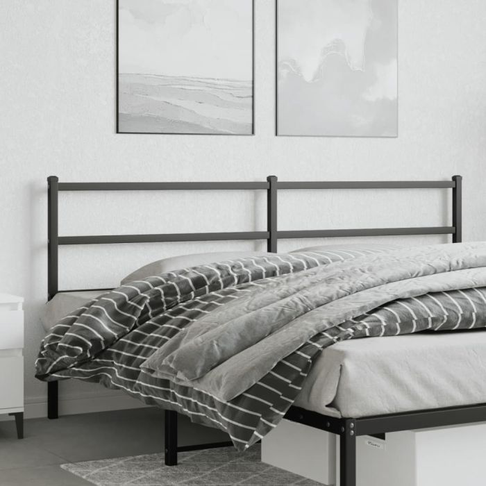 Metal Headboard Black 193cm
