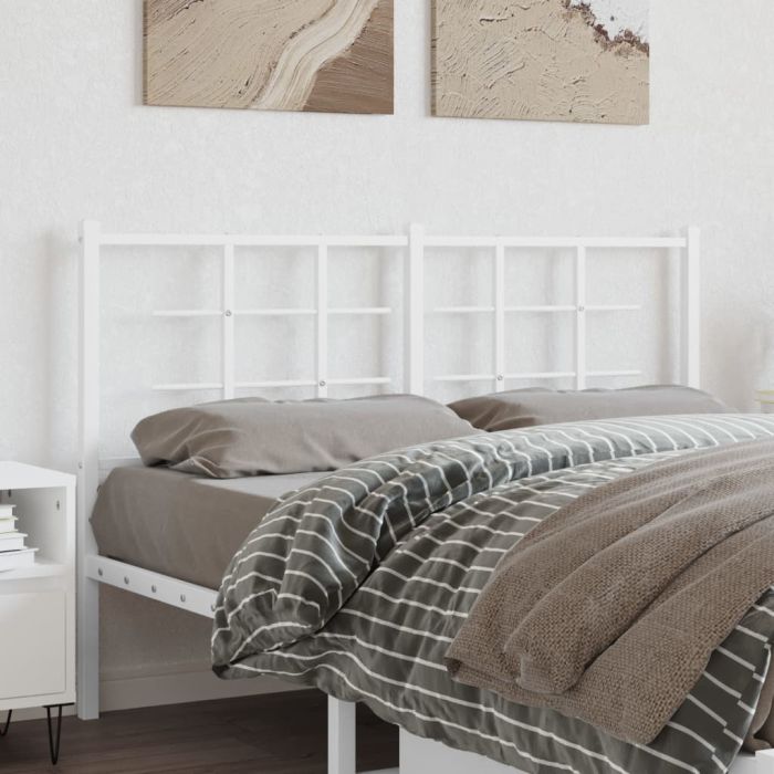 Metal Headboard White 135cm