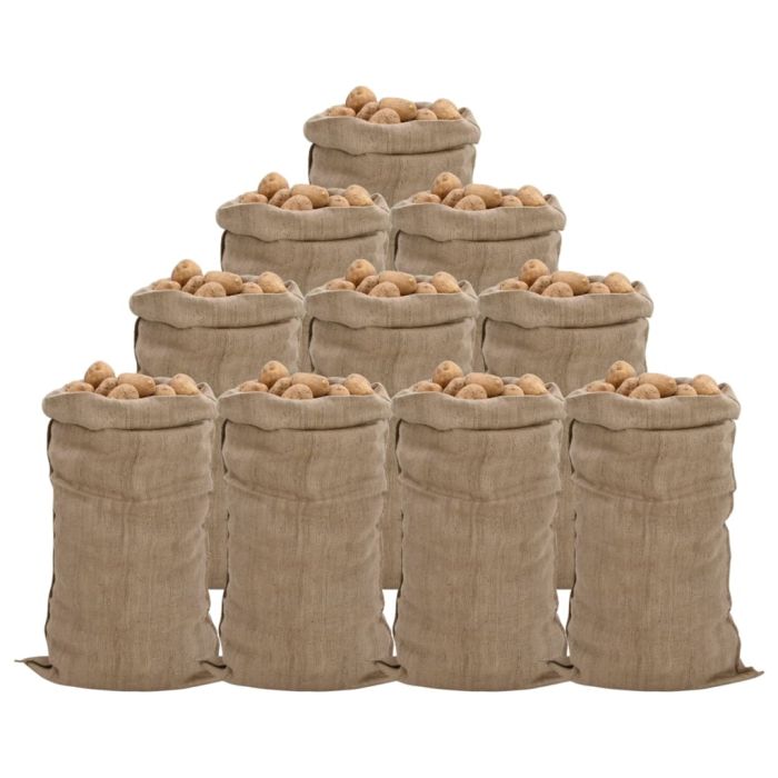 Jute Sacks 10 Pieces 65x135 cm 100% Jute 340 gsm