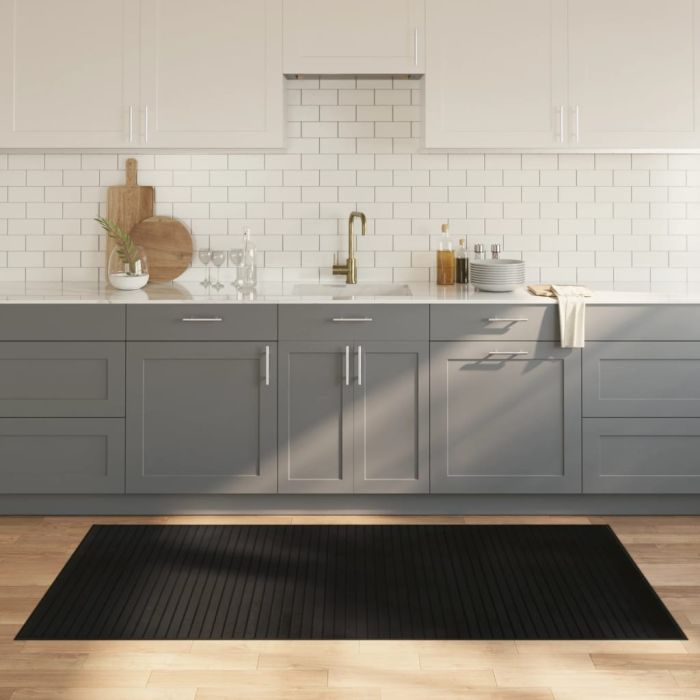 Rug Rectangular Black100x200 cm Bamboo