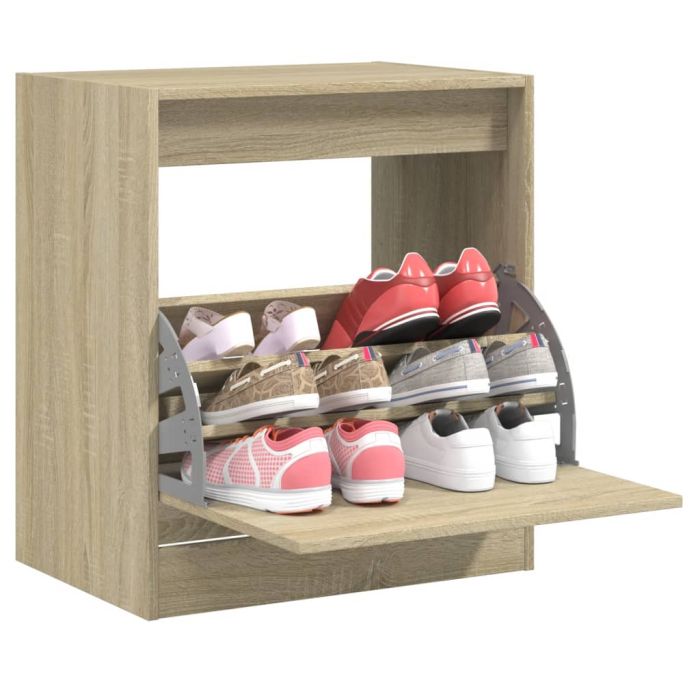 Shoe Cabinet Sonoma Oak 60x42x69 cm Engineered Wood
