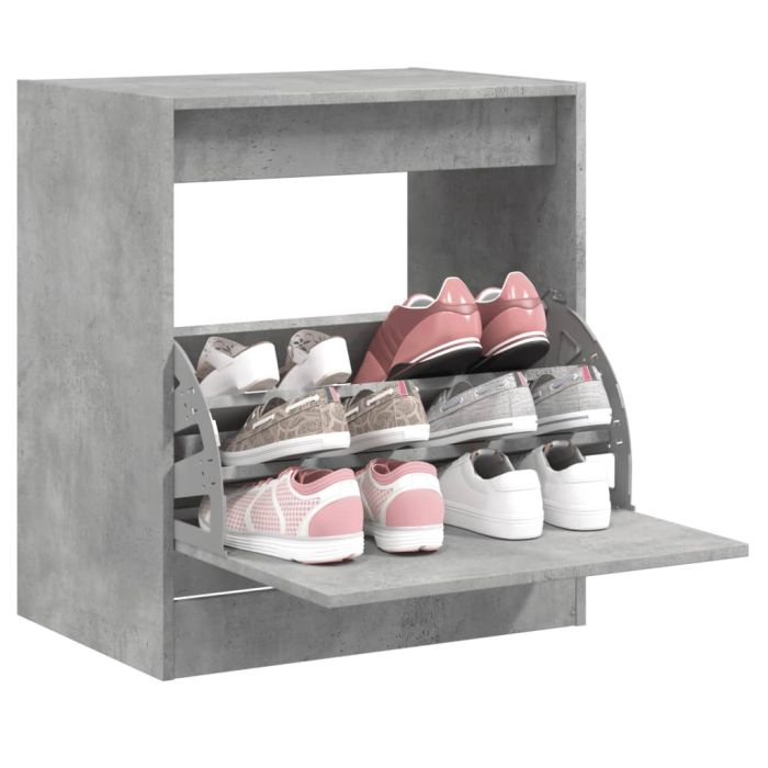 Shoe Cabinet Concrete Grey 60x42x69 cm Engineered Wood