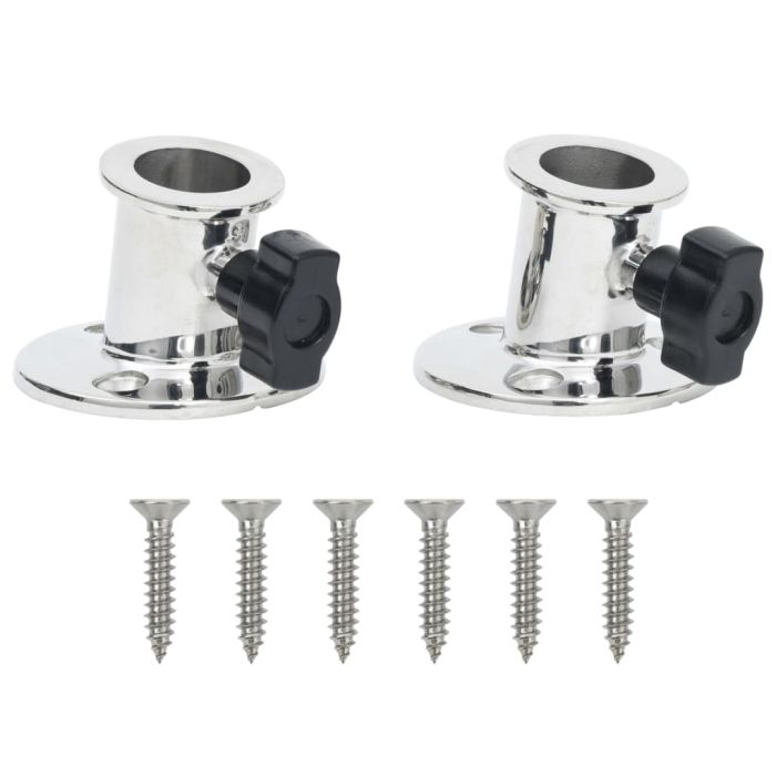 Bimini Round Base for 26 mm Tube 2 Pieces Stainless Steel