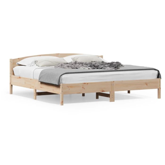 Bed Frame with Headboard 180x200 cm Super King Solid Wood Pine