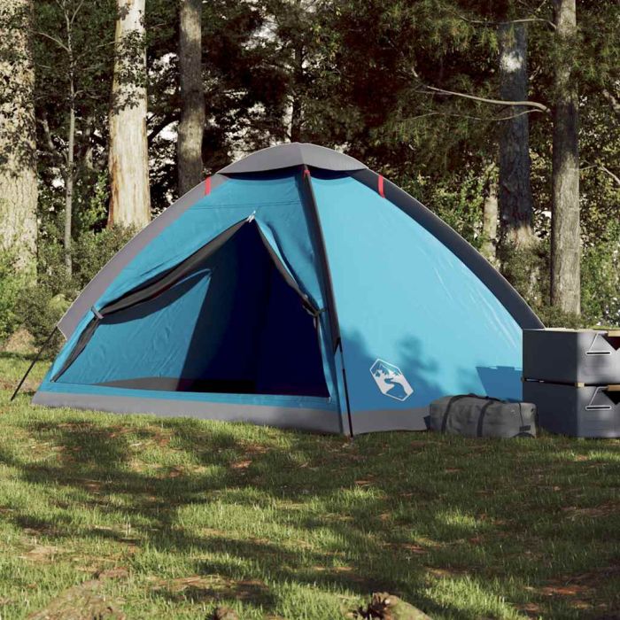 Camping Tent Dome 4-Person Blue Waterproof - vid-94763
