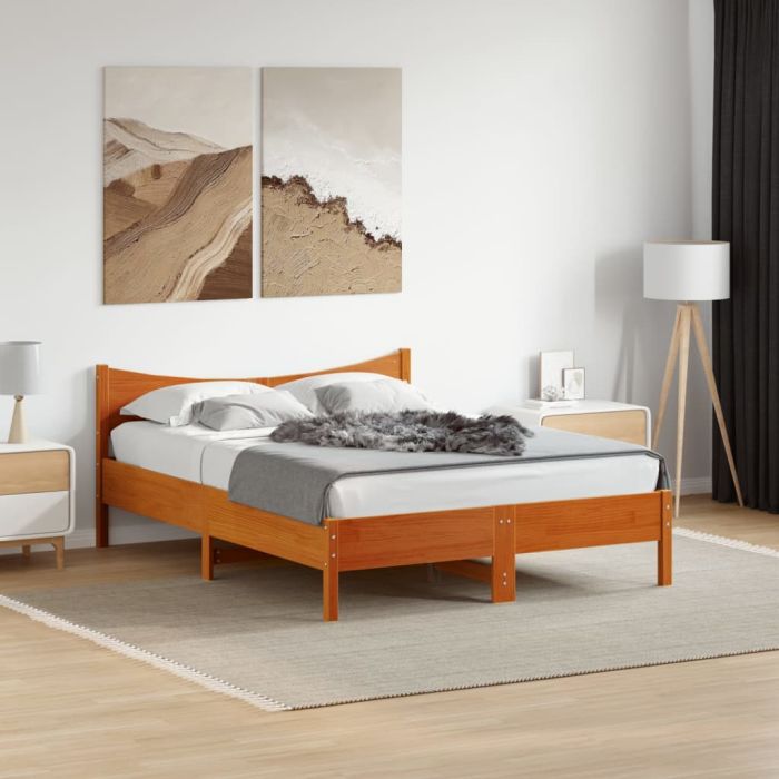 Bedframe Wax Brown 120x200cm Solid Wood Pine