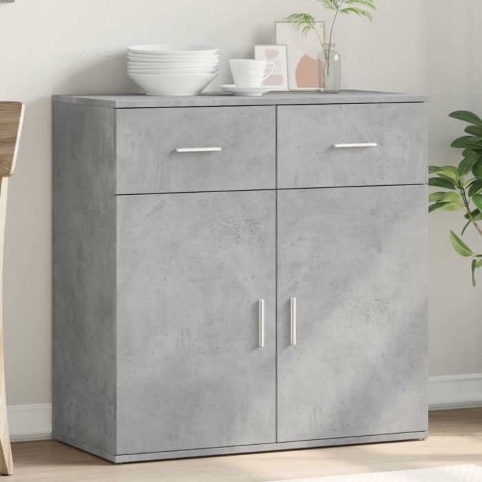 Sideboard Concrete Grey 79x38x80 cm Engineered Wood