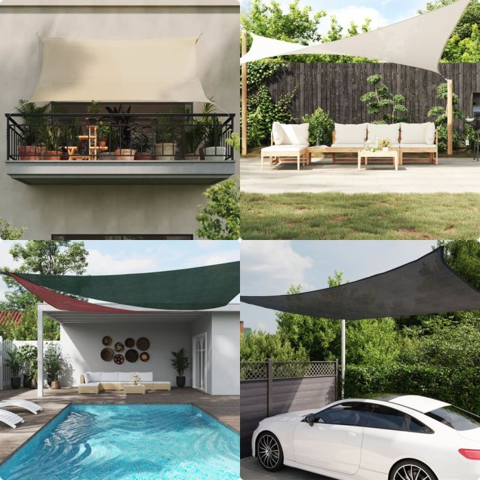 ASHOLT Sunshade Sail 160 gsm Square Light 7x7 m HDPE - Grey