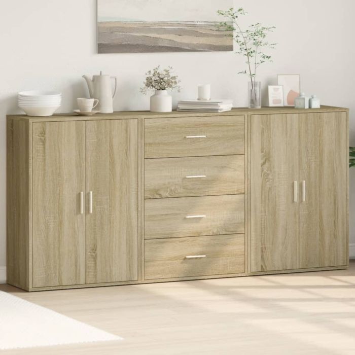 Sideboards 3 Pieces Sonoma Oak 60x31x84 cm Engineered Wood