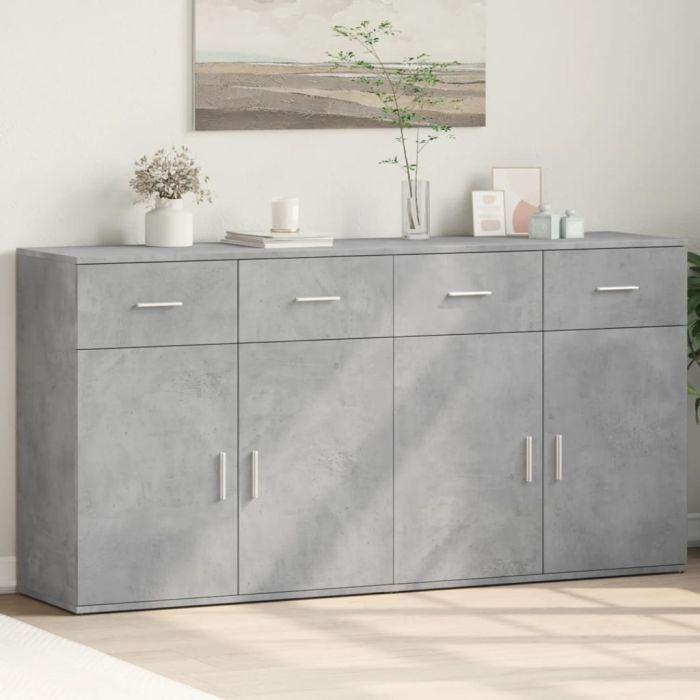 Sideboards 2 Pieces Concrete Grey 79x38x80 cm Engineered Wood