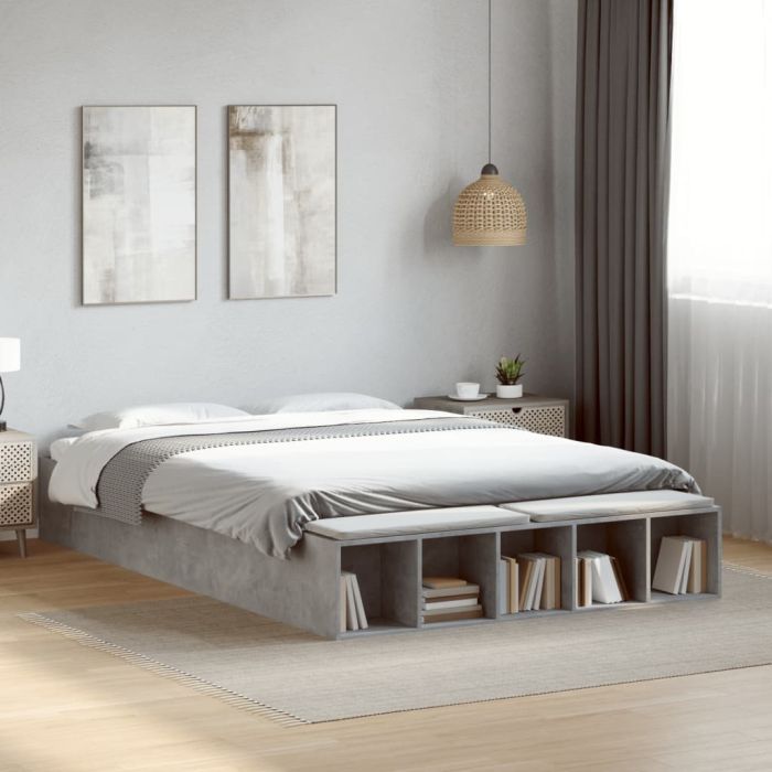 Bedframe Concrete Grey 150x200cm King Size
