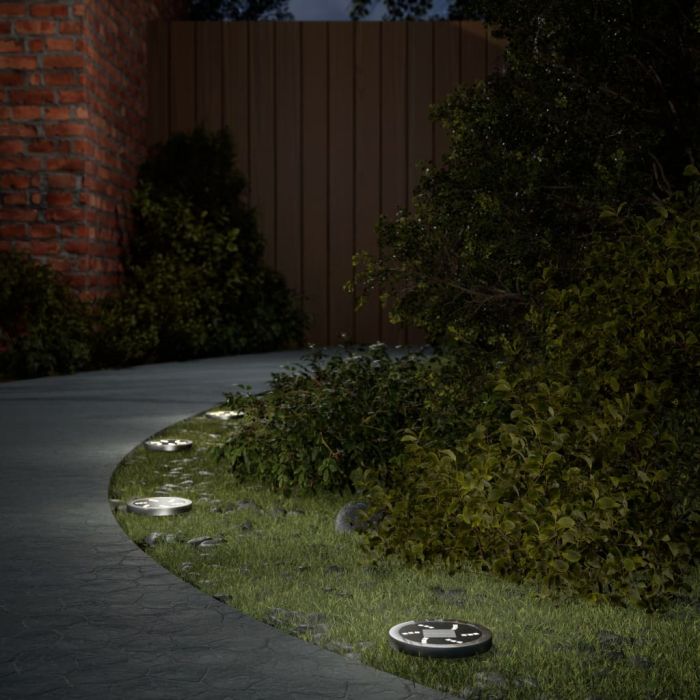 OSWOD Solar Ground Lights with Ground Spikes Outdoor 12 pcs Warm - White