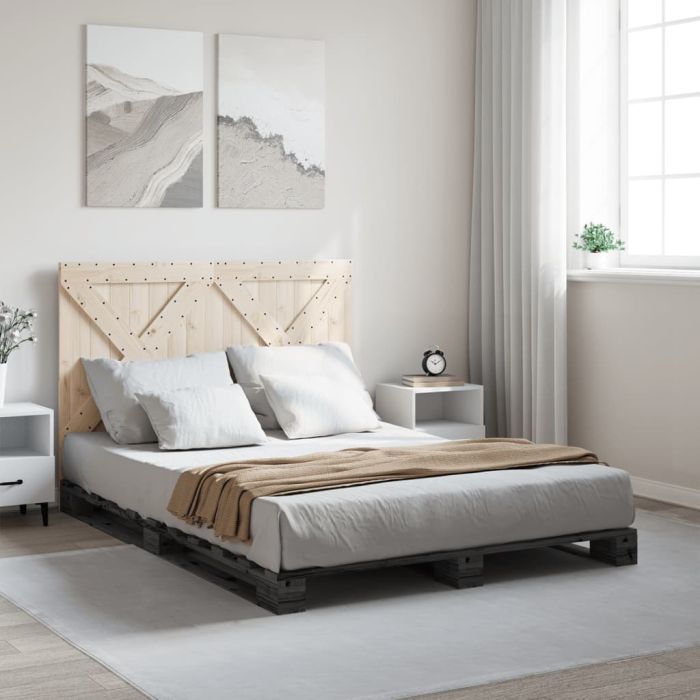 Bedframe Grey 140x200cm Solid Wood Pine
