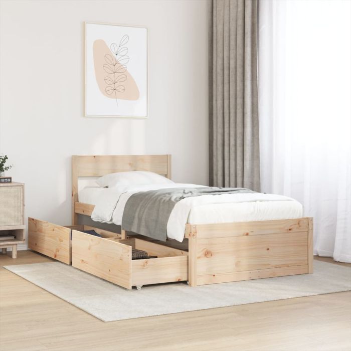 Bedframe 90x190cm Single Solid Wood Pine