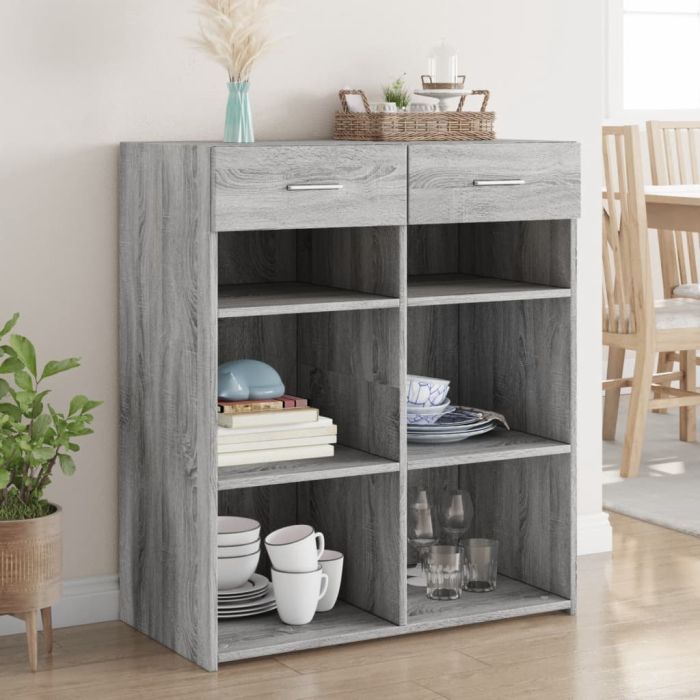 Sideboard Grey Sonoma 80x42.5x93 cm Engineered Wood - vid-3281481