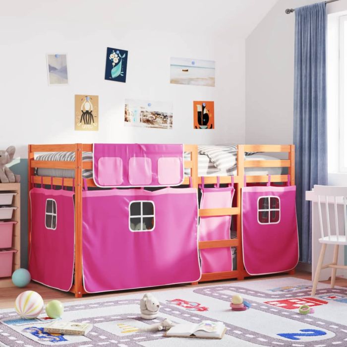 Bunkbed Pink 90x200cm Solid Wood Pine