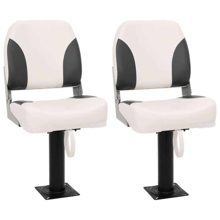 4 Piece Foldable Boat Seat Set Low Backrest