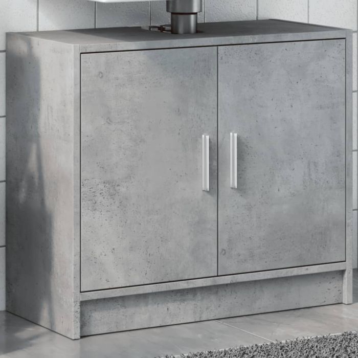 Sink Cabinet Concrete Grey 63x29x55 cm Engineered Wood - vid-848097