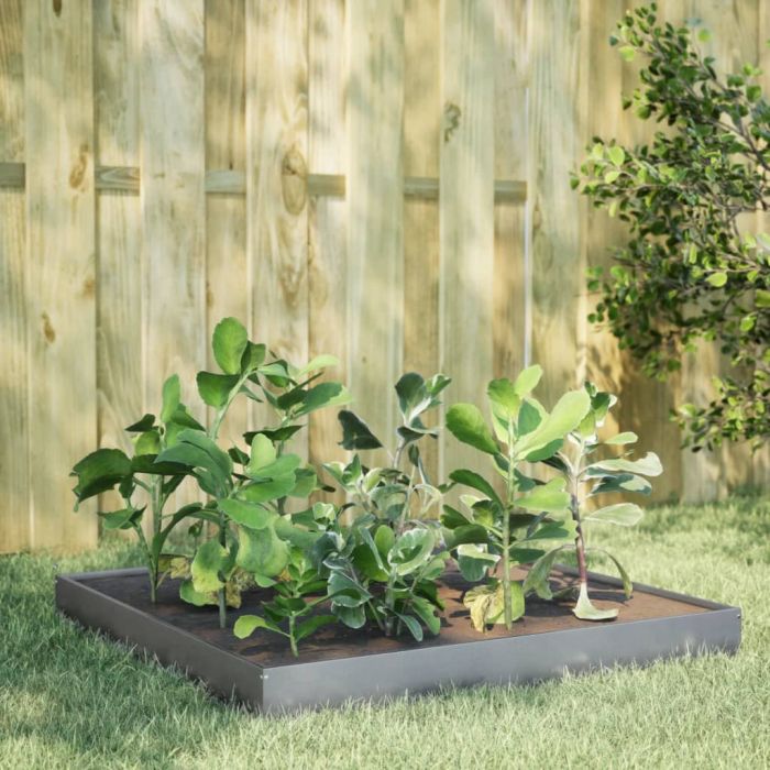Garden Raised Bed 100x100x18.5 cm Galvanised Steel