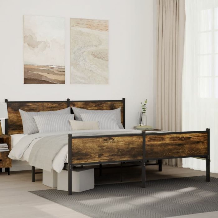 Metal Bedframe Smoked Oak 160x200cm