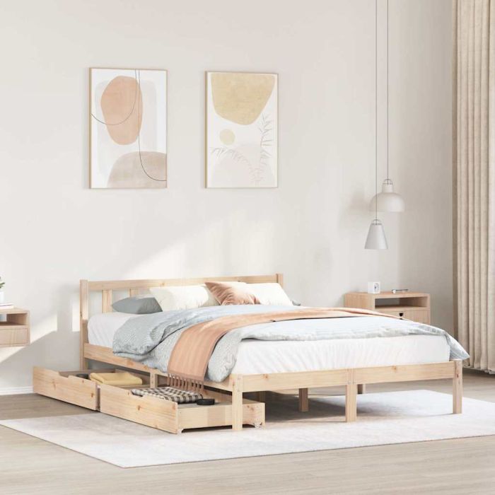 Bedframe 160x200cm Solid Wood Pine