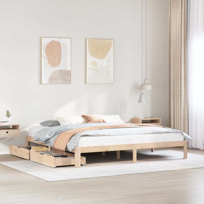 Bedframe with Drawers 200x200cm
