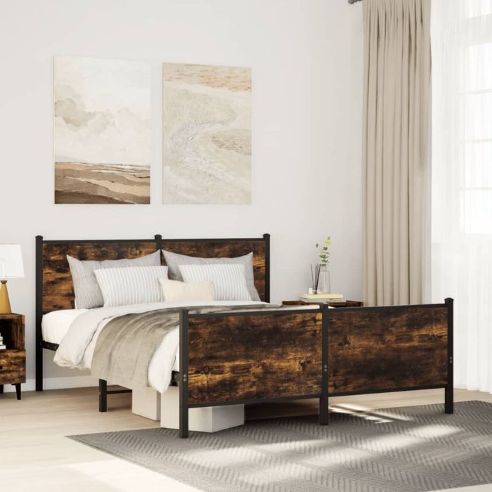 Metal Bedframe Smoked Oak 137x190cm