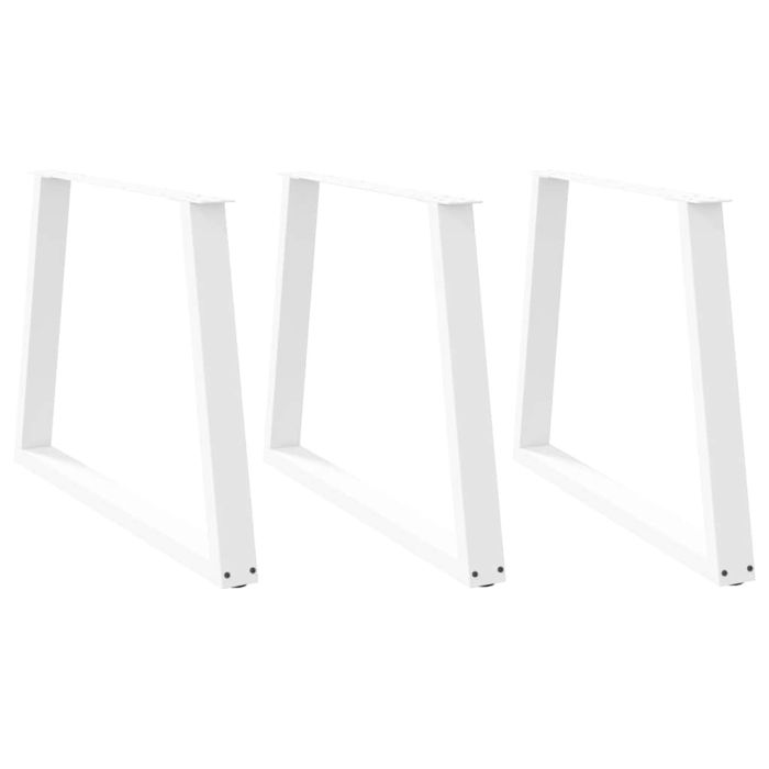 Dining Table Legs V-Shape 3 pcs White 90x(72-73.3) cm Steel