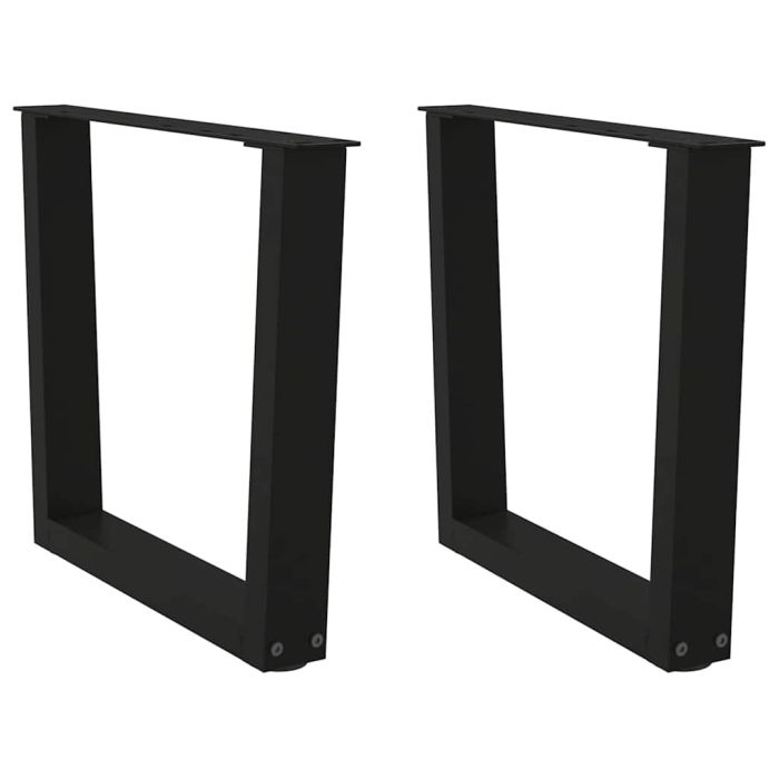 Dining Table Legs V-Shape 2 pcs Black 60x(42-43.3) cm Steel