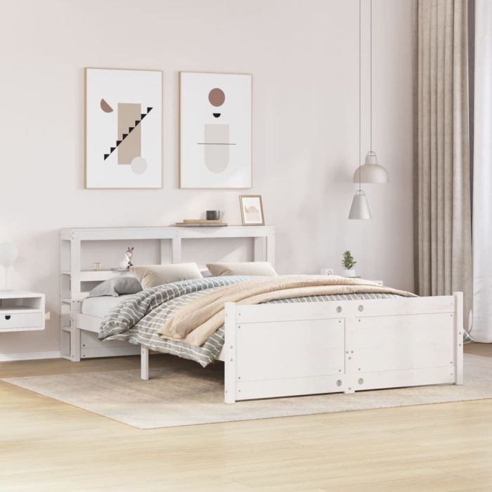 Bedframe with Headboard White 150x200cm King Size