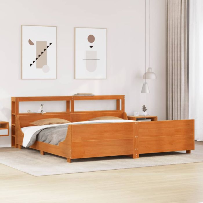 Bedframe Wax Brown 180x200cm Super King Solid Wood Pine